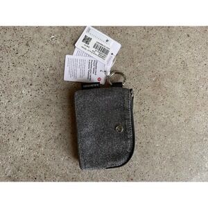 Lululemon Clippable Card Pouch Glitter Graphite Grey Silver LW9FW5S NWT